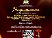 PENGUMUMAN PENDAFTARAN PILGUB SULTRA TAHUN 2024