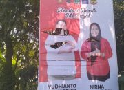 Baliho Calon Wali Kota Kendari Yudhi-Nirna Dirusak OTK