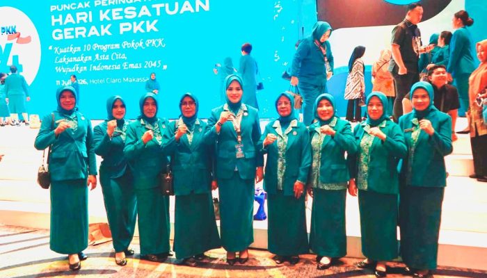 Hadiri Puncak HKG PKK ke-54 di Makassar, TP PKK Kendari Komitmen Wujudkan Indonesia Emas 2045