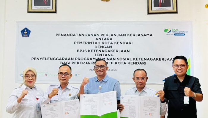 Pemkot Kendari dan BPJS Ketenagakerjaan Kolaborasi Beri Perlindungan Sosial Bagi Pekerja Rentan