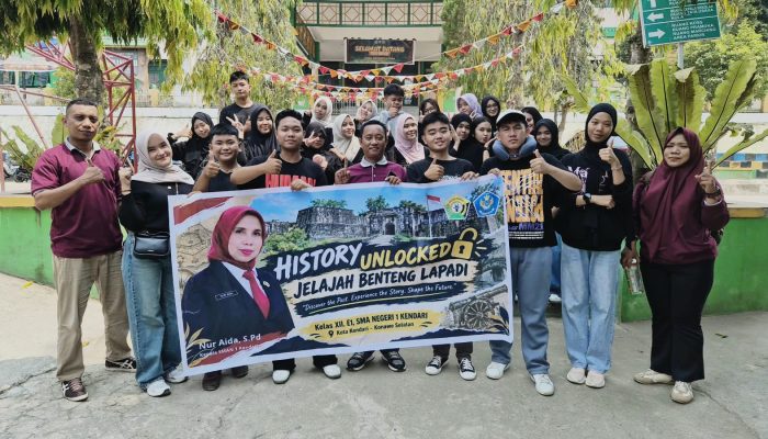 Kenali Warisan Sejarah, Siswa SMAN 1 Kendari Turun Langsung ke Benteng Lapadi di Lainea